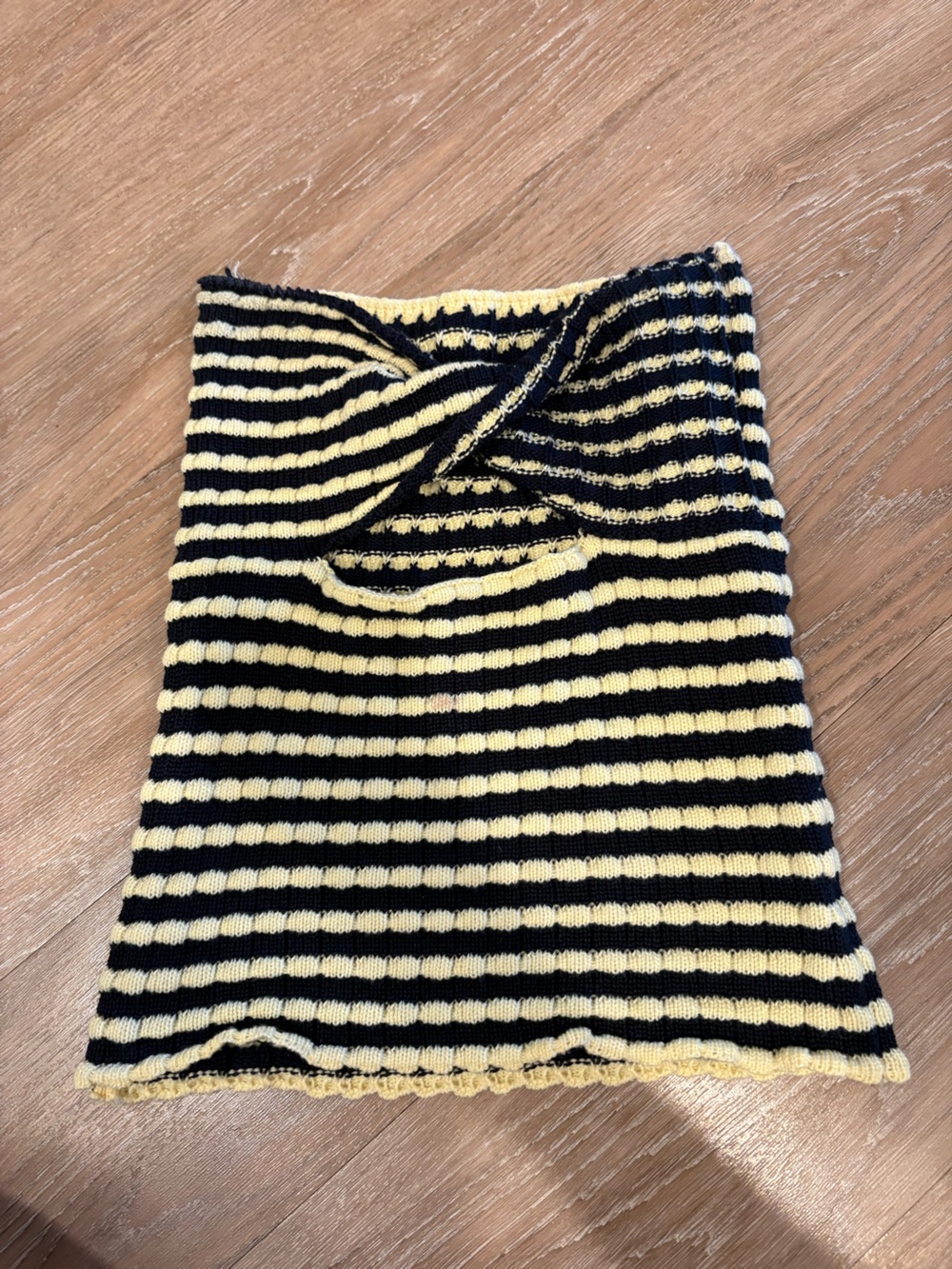 Striped Knit Skirt in Yellow and Black